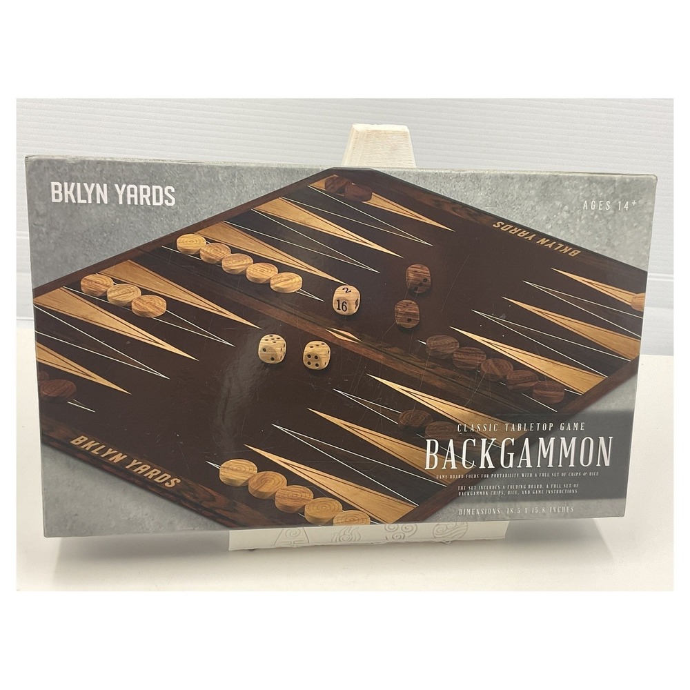 BKLYN YARDS Classic Backgammon Folding Board Game Set